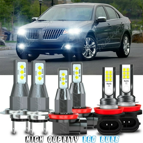 For Lincoln Mkz 2007 2008 2009 2010 2011 2012 LED Headlights   Fog Lights 6000K Bulbs