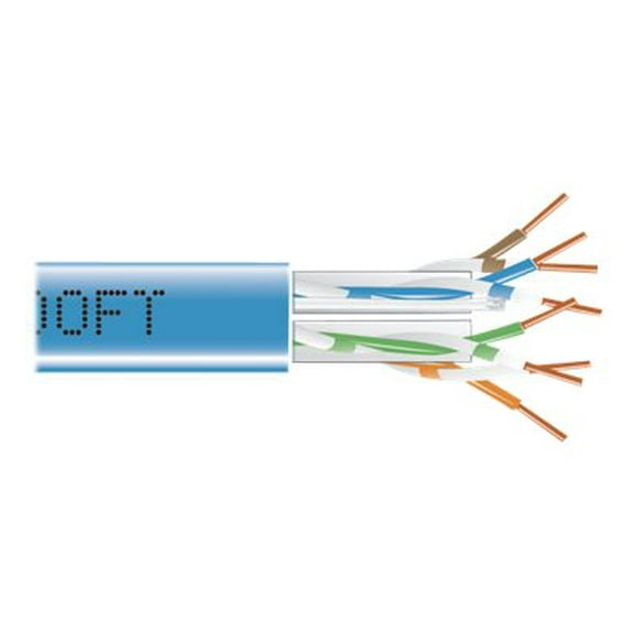 Black Box 1000ft GigaTrue CAT6 550-MHz Plenum Solid Bulk Cable - Blue