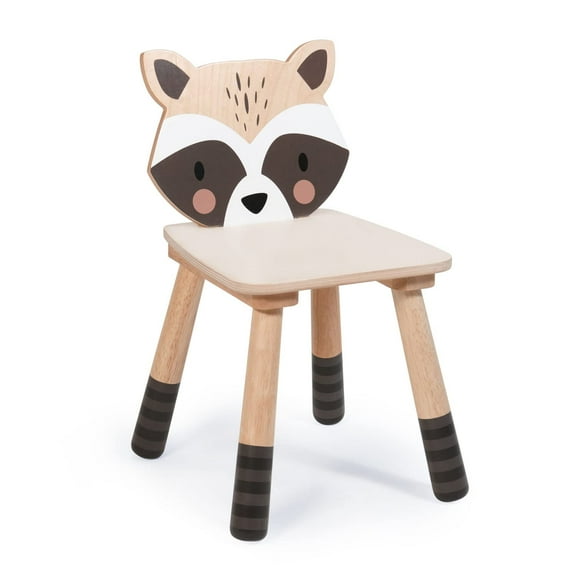 Tender Leaf Toys - Forest Raccoon Chair - Wooden Playroom Furniture for Toddler Boys and Girls - Cute and Sturdy Animal Themed Chair - Age 3 