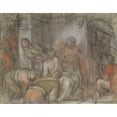 thumbnail image 2 of Jacopo Bassano 18x15 Black Ornate Wood Framed Double Matted Museum Art Print Titled - The Mocking of Christ (1568), 2 of 5