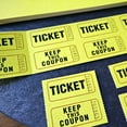thumbnail image 2 of 1000 Pc 50/50 Double Stub Raffle Tickets Split Coupon Entry Fair Party Yellow 2", 2 of 4