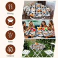 thumbnail image 7 of Thanksgiving Pumpkin Round Tablecloth, Fitted Table Cover with Elastic for 45"-54" Round Tables, Fall Daisy Rustic Leaves Black Plaid Table Cloth Outdoor Indoor Dinning Party Waterproof Tablecloths, 7 of 7