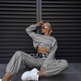 thumbnail image 3 of 2026 New Fashionable Long-Sleeved Striped Sweatshirt and Pants Sports Suit Casual Two-Piece Set for Women, 3 of 5