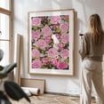 thumbnail image 3 of Cat and Roses - Illustration Floral Cat Pattern Watercolor Whimsical Animal Unframed Wall Art Print 36 x 48 inches, 3 of 16