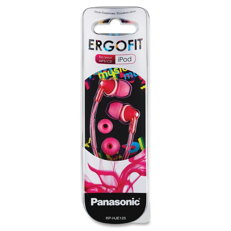PANRPHJE125P, Earbud ErgoFit Panasonic, 1, Pink Headphones, In-ear