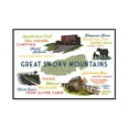 thumbnail image 1 of Great Smoky Mountains, Tennessee - Typography & Icons - Lantern Press Artwork (18x12 Framed Gallery Wrapped Stretched Canvas), 1 of 1