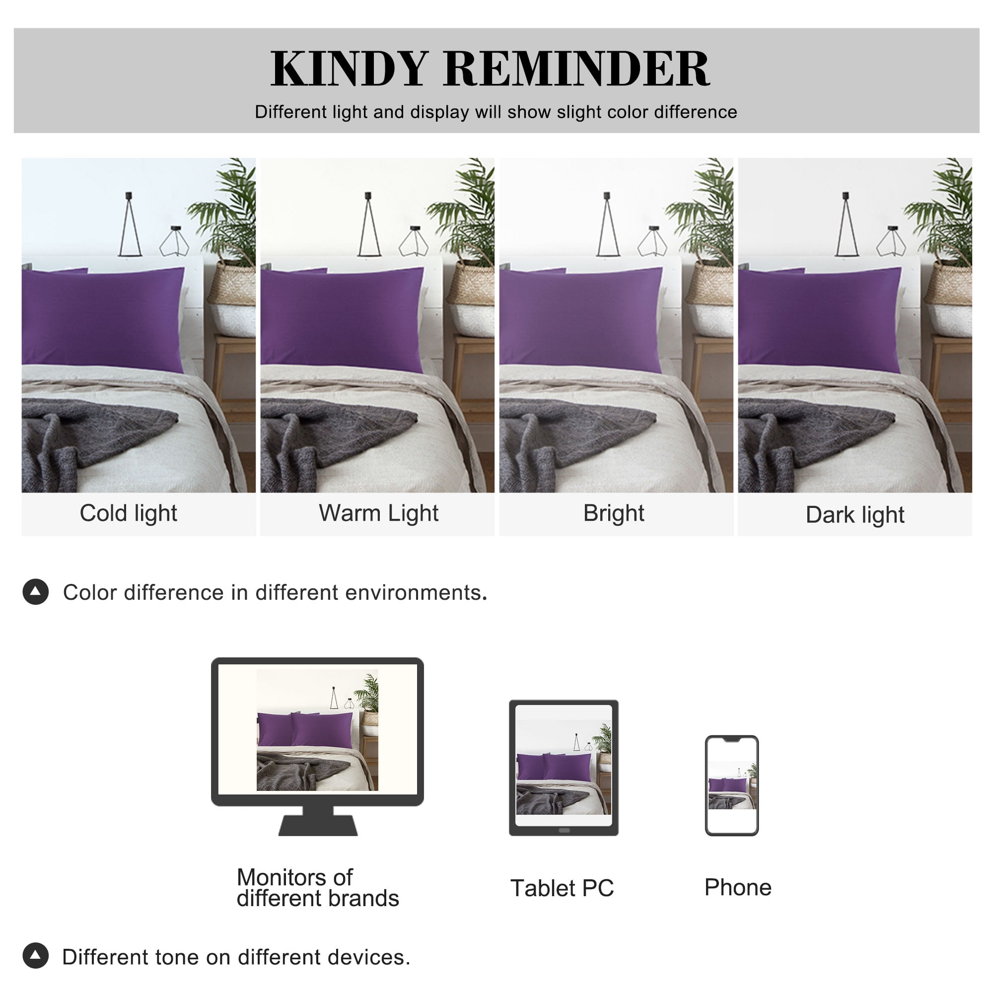 Unique Bargains Breathable Cotton Envelope Closure Pillowcases 2 Pcs Grape King