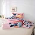 thumbnail image 6 of Homewish Japanese Ukiyo-E 7-Piece Twin Bedding Sets,Ocean Sea Wave Bedding Comforter Set,Orange Sunset Sheet Sets For Girl Kids,Luxury Bedroom Decor Reversible, 6 of 8