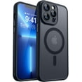 thumbnail image 1 of Magnetic Case for iPhone 16 Pro Max with Full Camera Protection [Compatible with Magsafe] [Translucent Matte] Protective Phone Case, Hot Pink,Black, 1 of 5