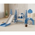 thumbnail image 5 of XJD 6-in-1 Toddler Slide and Swing Set, Kids Indoor Outdoor Playset with Basketball Hoop, Backyard Playground for Toddlers 1-3 Years Old, Blue, 5 of 11