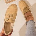 thumbnail image 5 of Women’s Leather Oxford Shoes Trendy Casual Loafers with Arch Support – Lightweight Non-Slip Casual Work Shoes Yellow 9.5(43), 5 of 9