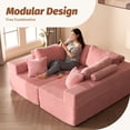 thumbnail image 2 of BIGSYY 137" Modular Sleeper Sofa for Adults - Memory Foam, Extra-Deep Seats, Corduroy Fabric, Pink (2 Packages), 2 of 9