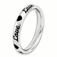 thumbnail image 3 of Bague en Argent Sterling Stackable Expressions Émail Noir Love Taille 9, 3 of 3