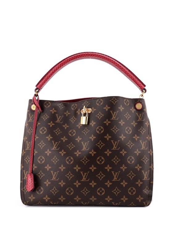 Pre-Owned Gaia Handbag Monogram Canvas with Python and Ostrich By Rebag
