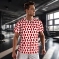 thumbnail image 3 of Wukai Canada Print Men's Short-Sleeved Mesh T-Shirt,Quick-Dry Short Sleeve Workout T-Shirt-Large, 3 of 8