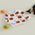 thumbnail image 2 of Bébé Garçon Fille Halloween Sweat-Shirt Citrouille Imprimé Col Rond Manches Longues Pull-Overs, 2 of 6