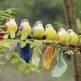thumbnail image 3 of Juego de 12 pájaros artificiales realistas para decoración del hogar y el jardín, adornos de plantas con plumas, 3 of 8