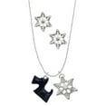 thumbnail image 1 of Delight Jewelry Resin Black Scottie Dog Silver tone Snowflake Charm Necklace and Stud Earrings, 1 of 4