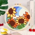 thumbnail image 6 of Coarse Yarn Poke Embroidery DIY Kit | Floral Series, Needle Punch Craft Set | Complete Materials, Yarn, Tools, Step-by-Step Instructions | 20cm Art Project | Relaxation & Gift Ideas, 6 of 6