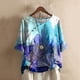 thumbnail image 1 of Pntutb moda mujer casual cuello redondo blusa estampada 1/2 manga camiseta verano tops Pntutb Pntutb-2584, 1 of 4