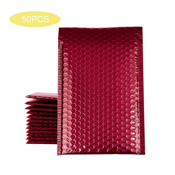 Quality Park Bubble Mailers, 6 x 7 Inch, Red Poly Mailers, Padded Envelopes, Shipping Envelopes, Water Resistant, Self Seal, 50 Per Box, Plastic