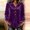 Purple, variant on IUYRTFE Women's Velour Button Down Shirt Long Sleeve Collared Blouse Solid Color Casual Top