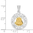 thumbnail image 4 of Finest Gold 14K Two-tone Brushed & Polished Virgin D-C Mary Pendant, 4 of 4