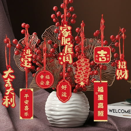 

Jiaroswwei Red Paper New Year Pendants Anti-corrosion Sturdy Construction Festival Pendants Party Supplies