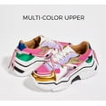thumbnail image 3 of LUCKY STEP Fashion Colorblock Chunky Sneakers Retro Dad Casual Shoes,Purple&Fushia,Womens, 3 of 10