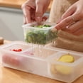 thumbnail image 3 of MesaSe Refrigerator Fresh-Keeping Box Three-Grid Draining Household Storage Box Multi-Functional Sealed Food Fresh Box Kitchen Organizer, 3 of 8