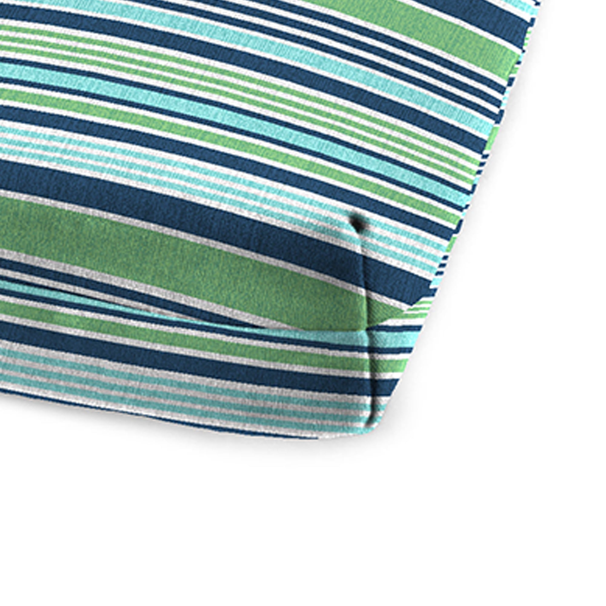Jordan Manufacturing 72" x 21" Osio Nomad Blue and Green Stripe Rectangular Outdoor Chaise Lounge Cushion with Ties and Hanger Loop