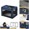 thumbnail image 3 of Veehoo Folding Soft Dog Crate, 3-Door Pet Kennel, 600D Cationic Oxford Fabric, 32", Dark Blue, 3 of 9