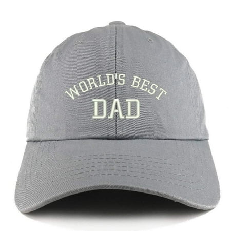 Trendy Apparel Shop World's Best Dad Embroidered Low Profile Soft Cotton Dad Hat Cap - (World's Best Dad Hat)