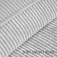 thumbnail image 5 of EVERGRACE Velvet Quilt Set Queen Size, Luxurious Soft Quilted Bedding Sets, Lightweight Velvet Comforter for All Season, Striped Channel Bedspread Coverlet with 2 Shams, Frost Gray, 5 of 8