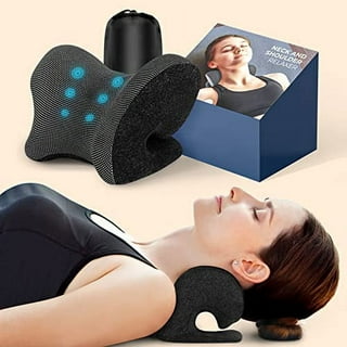 Neck and Shoulder Relaxer,Portable Cervical Traction Device Neck Stretcher, Neck Posture Corrector Chiropractic Pillow for TMJ Pain Relief and Cervical  Spine Alignment-Blue