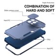 thumbnail image 3 of SaniMore for iPhone 13 Pro (6.1" 2021) Case, [Sliding Camera Window] Wireless Charging Shockproof Drop Resistant Hybird PC TPU Anti-slip Heavy Duty Protective Shell for iPhone 13 Pro, Navy Blue, 3 of 7