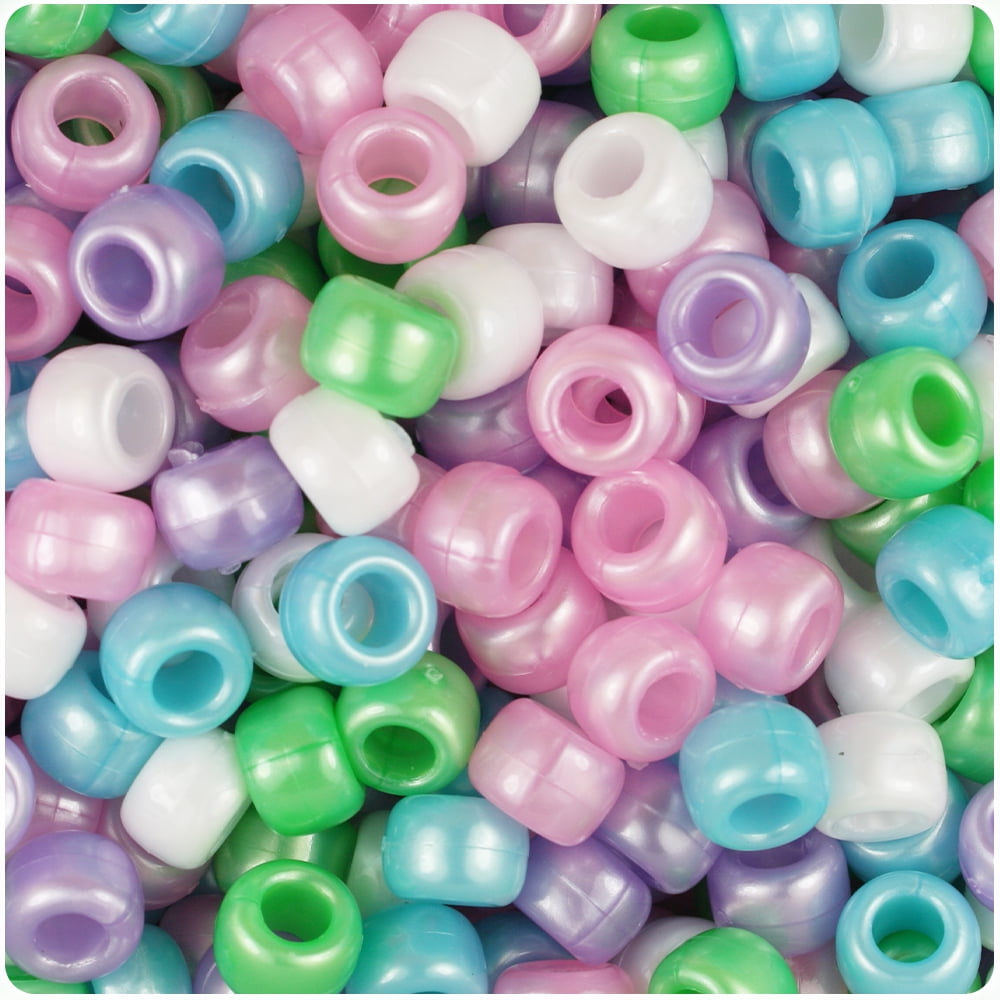 100 Candy Mix Pony Beads Spring Easter Hair Braiding Dummy Clip Jewellery