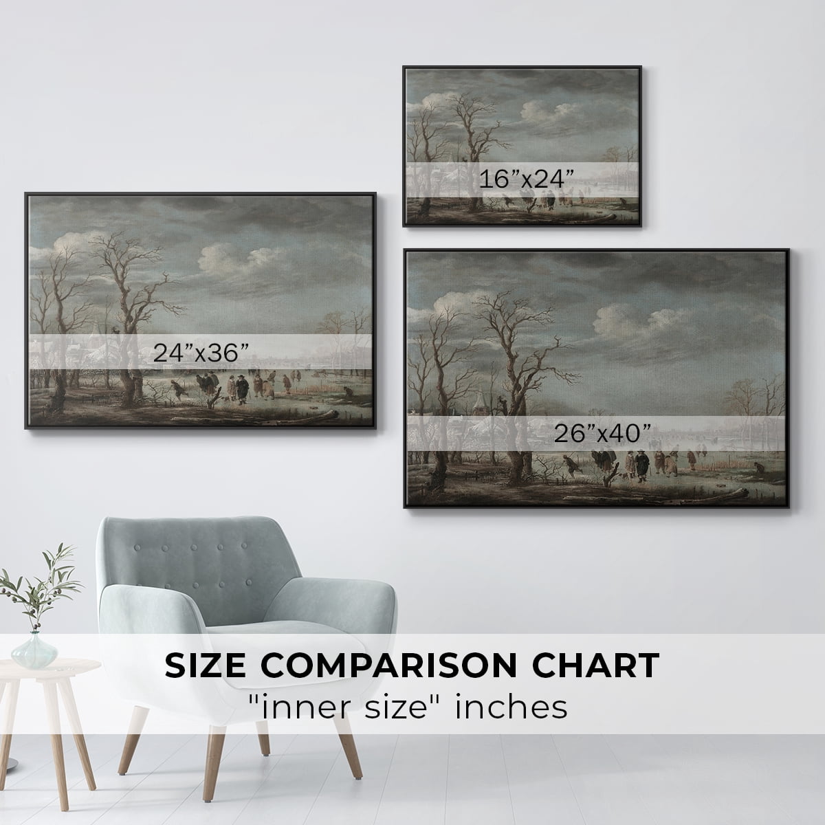 Vintage Landscape-CCCLXXX By Wexford Home Framed in Black Wood Gallery Wrapped Canvas 17 in. x 25 in.