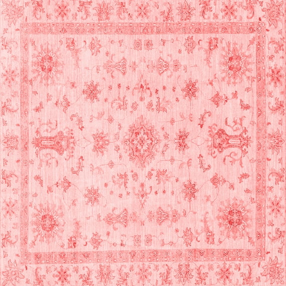 Ahgly Company Indoor Square Oriental Red Traditional Area Rugs, 5' Square