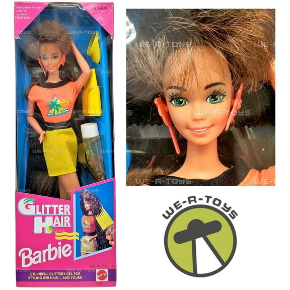 Glitter Hair Barbie Doll Brunette 1993 Mattel 10966
