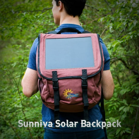Sunniva Solar Backpack with Power Bank, Brown
