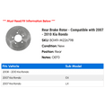 thumbnail image 2 of Rear Brake Rotor - Compatible with 2007 - 2010 Kia Rondo 2008 2009, 2 of 2