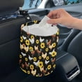 thumbnail image 3 of Suhoaziia Rooster Sunflower Car Garbage Can for Back Seat Waterproof Compact Hanging Waster Basket Bin for Vehicle Front Seat,Interior Car Organizer Accessories, 3 of 6
