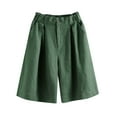 thumbnail image 2 of uublik Women's Shorts Super Soft Summer Savings Linen with Pockets Lounge Shorts Green, 2 of 5