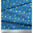 thumbnail image 2 of Soimoi Georgette Viscose Fabric Leaves,Watermelon & Rabbit Kids Print Fabric by The Yard 42 Inch Wide, 2 of 3
