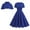 Navy, variant on Blmnix Valentine Dresses for Women 2026 Pleated Button Polo Petticoat Short Sleeve Red Collared Girls Dress,XL