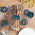 thumbnail image 4 of Teal Napkin Ring, Napkin Rings Set of 12, Beaded Napkin Holders, Fall Napkin Rings Bulk for Christmas Party Decoration, Dinning Table, Everyday, Family Gatherings - Set Your Table with Style - Teal, 4 of 6