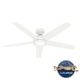 thumbnail image 4 of Hunter 52 inch Indoor Ceiling Fan with LED Light and Remote Control - White Ceiling Fan, Standard Mount, 5 Blades, For Bedroom, Living Room, or Kitchen, Quiet - Zayden 51697, Fresh White, 4 of 17