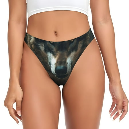 Sigee Wolf With Basketball for Women s G-String Sexy  Low Rise  Soft Lace Perfect for Special Occasions-XX-Large