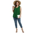 thumbnail image 5 of Baywell Women's Plus Size V-neck Sleeveless Blouses Pleated Tank Tops Casual Solid /Floral Printed Summer Sleeveless Shirts XL-5XL, 5 of 8